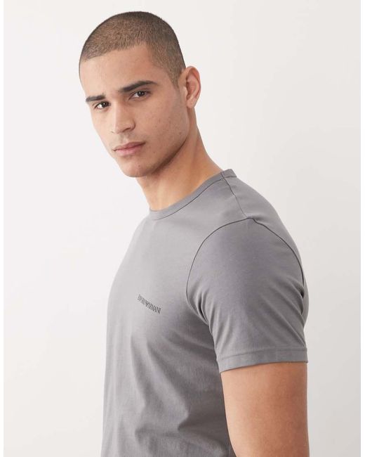 Emporio Armani Blue Bodywear 2 Pack Logo T-shirts for men