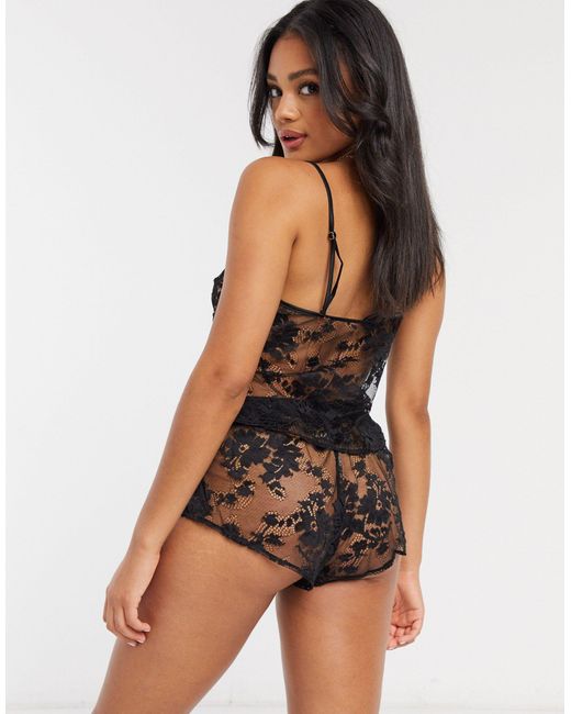 Ann Summers Dark Hours Lace Cami And Short Set in Black - Lyst
