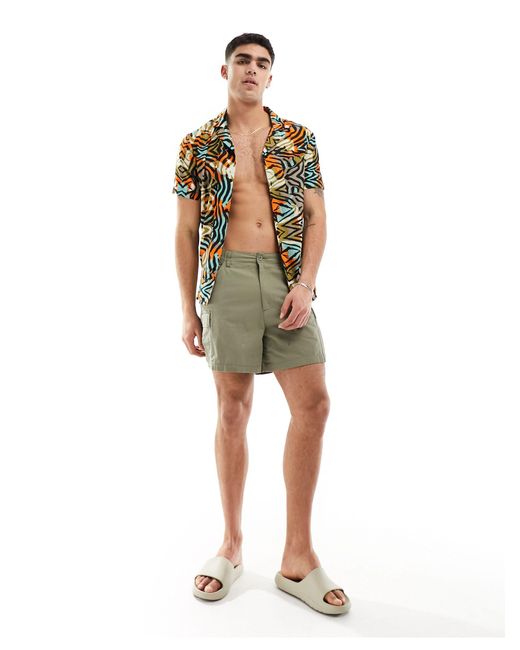 Another Influence White Beach Short Co-ord for men