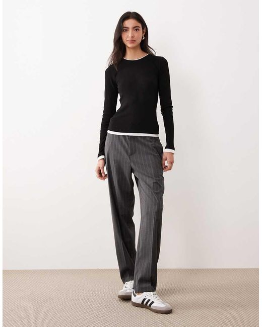 JJXX Black Double Layer Long Sleeve Tee
