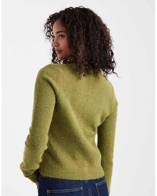 ASOS Green V-neck Fitted Cardigan