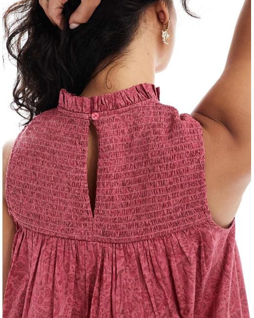Miss Selfridge Red Sleeveless Smock Dress
