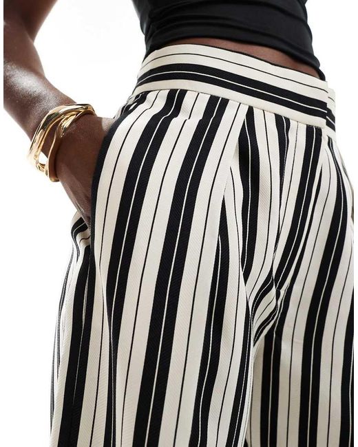 River Island White Stripe Wide Leg Trouser