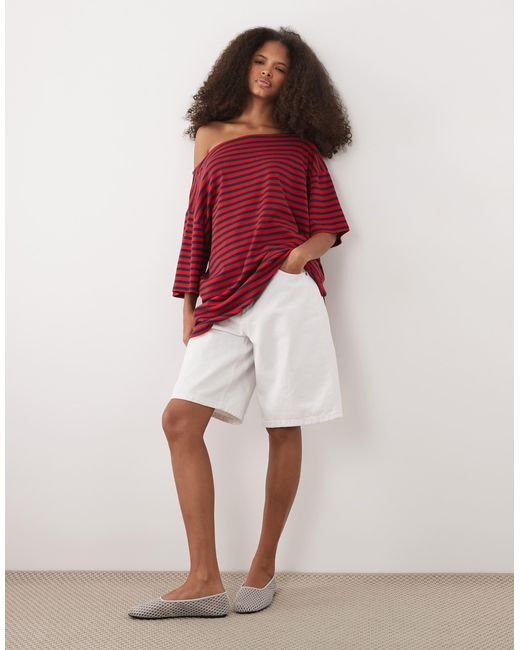 ASOS Red Off-shoulder Tee