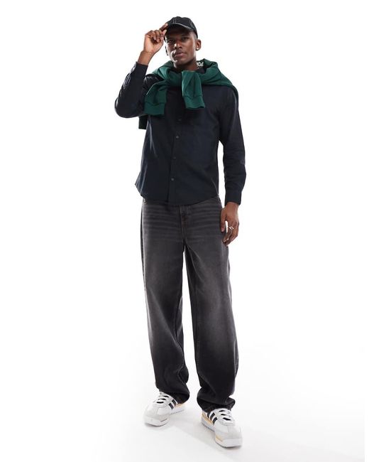 Threadbare Blue Long Sleeve Shirt for men