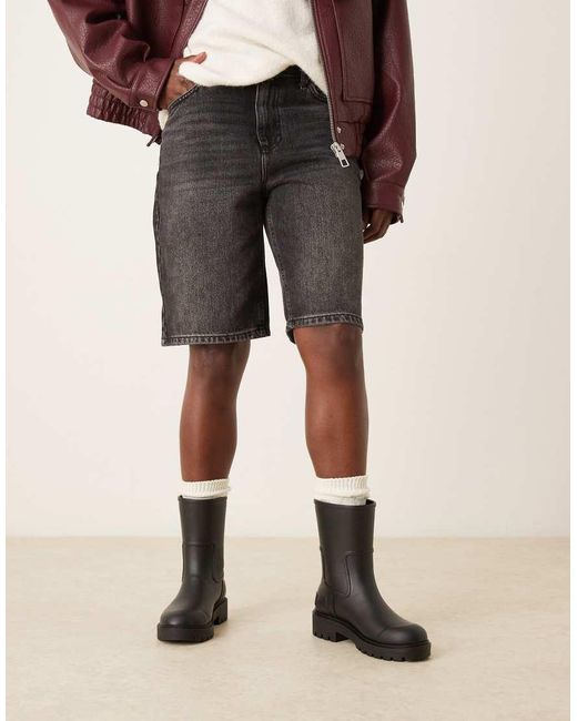 Calvin Klein Black Short Wellington Boots