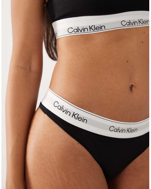 Calvin Klein Black Icon Cotton Modal 2 Pack Thongs