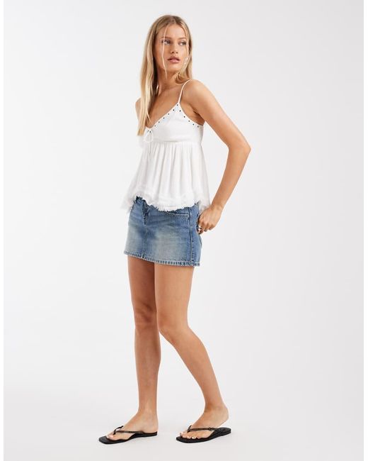 Hollister Blue Y2k Denim Mini Skort