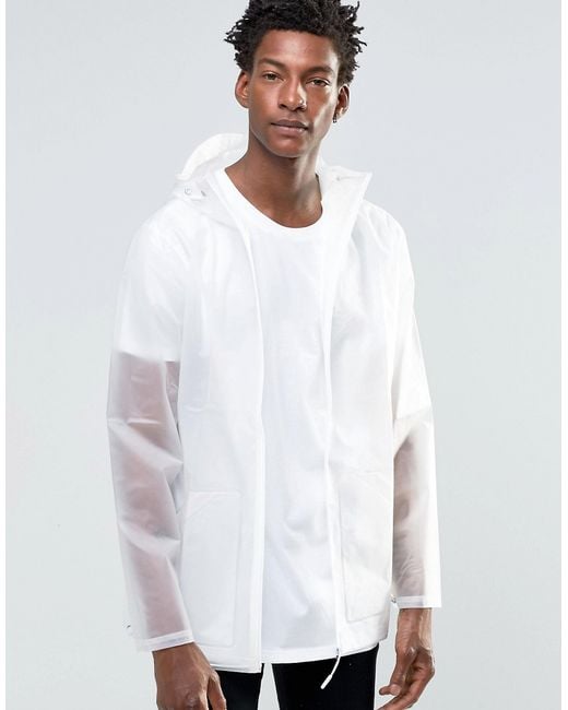 Rains Transparent Jacket With White Zip for men