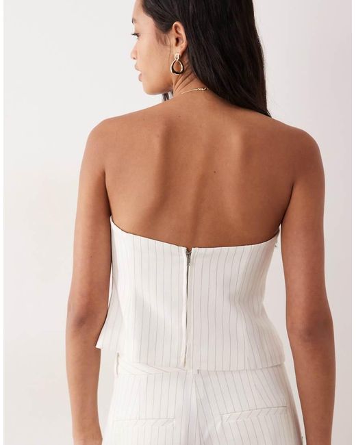 GOOD AMERICAN Blue Essential Suiting Strapless Top Co-Ord