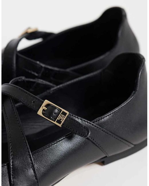 Tommy Hilfiger Black Cross Strap Mary Jane