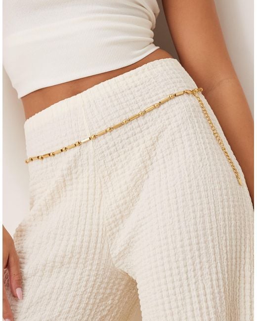 Mango Natural Skinny Chain Belt