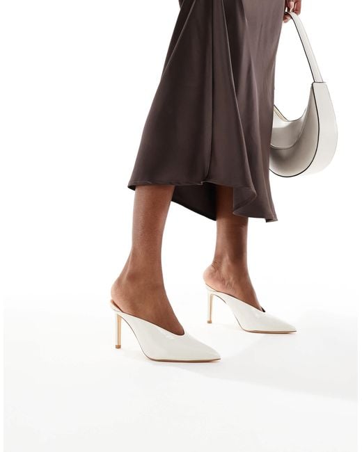 SEQWL White Petunia High Vamp Heeled Mules