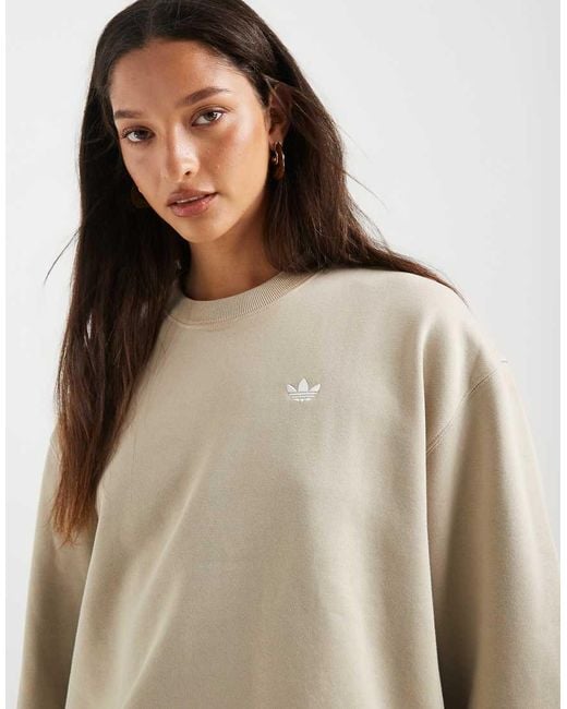 Adidas Originals Natural Essentials Crew Long Fleece Os Sweatshirt