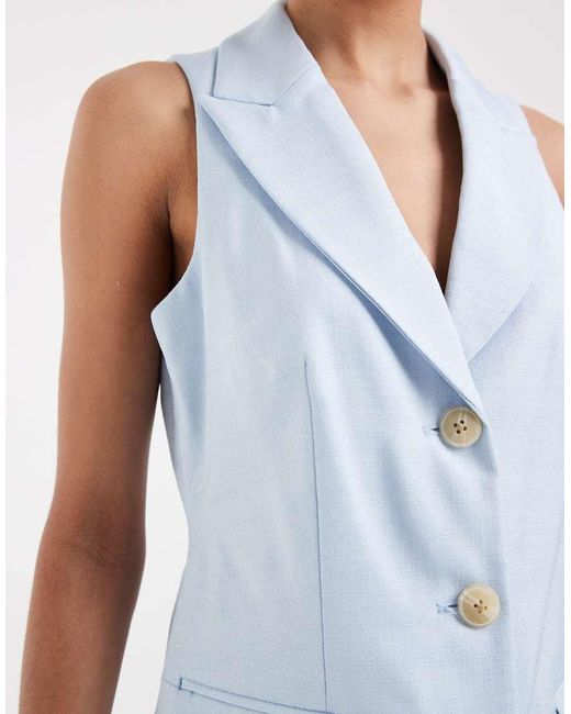 River Island Blue Halterneck Tailored Waistcoat