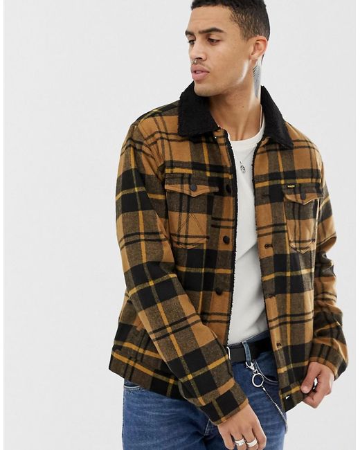 Wrangler Borg Lined Check Wool Trucker 