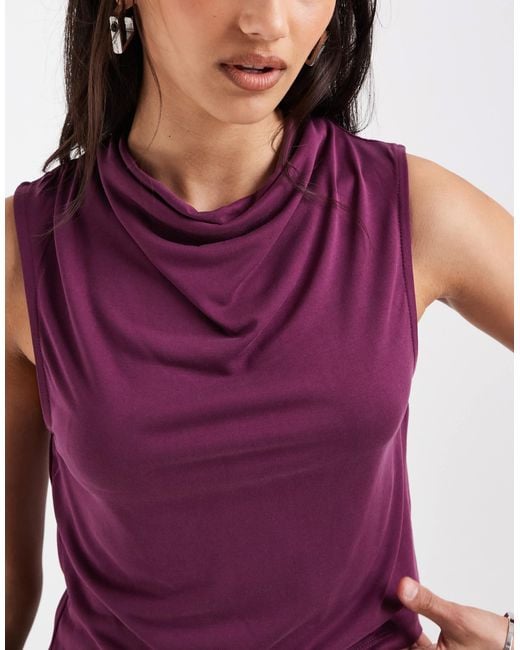 ONLY Red Cowl Neck Top