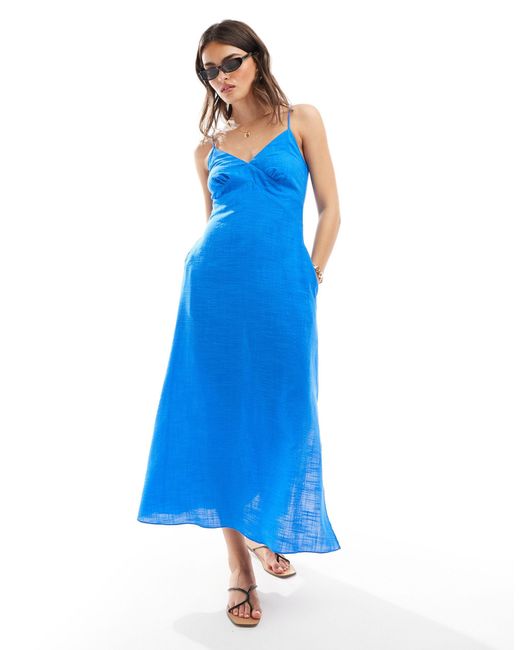 Closet Blue Slip Midi Dress