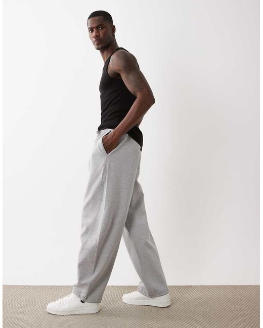 Bershka Gray Wide Fit Balloon jogger for men