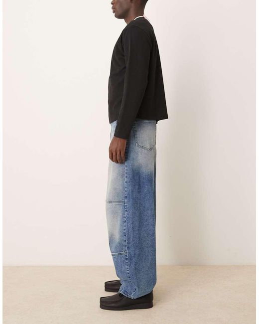Vaqueros De Corte Cocoon Con Lavado Azul Medio De ASOS de hombre de color Black