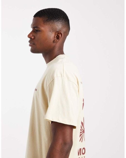 Threadbare T-Shirt Van Katoen Met Print Op De Achterkant in het Natural voor heren
