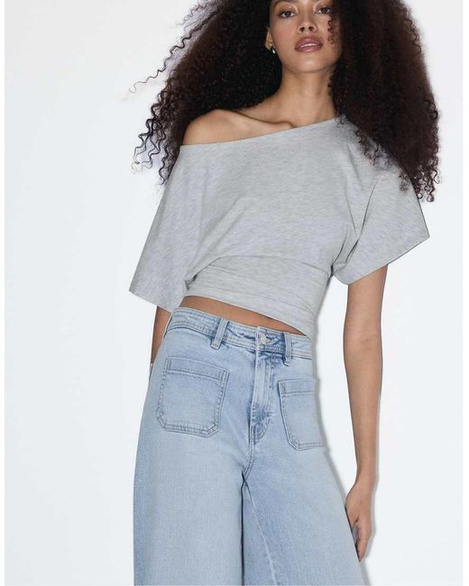 Stradivarius Blue Straight-fit Jeans With Pockets