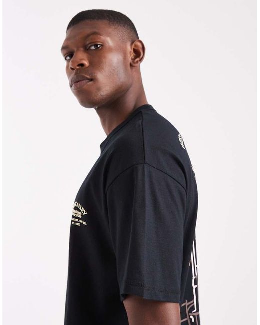 Jack & Jones Black Oversized T-shirt With Originals Sketch for men