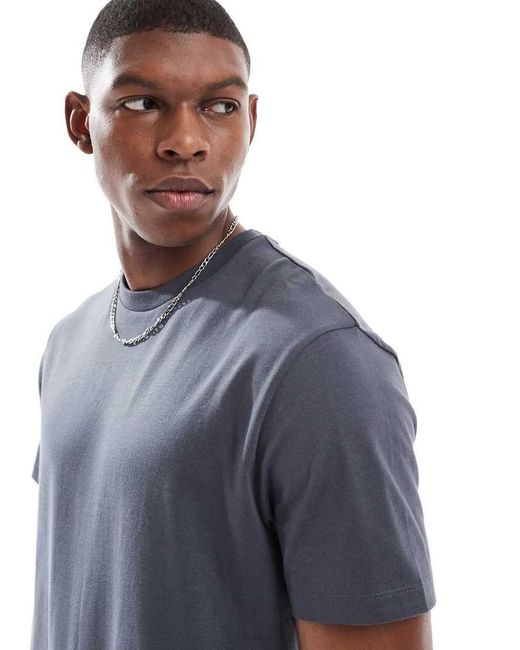 ASOS Basic Regular-Fit T-Shirt in het Blue voor heren