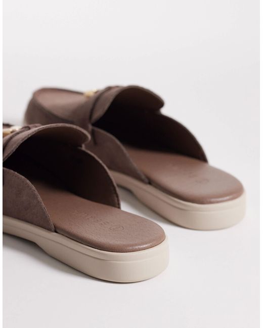 SEQWL Brown Mule Tassel Trim Loafer