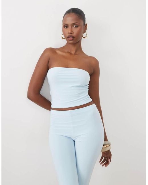 Missy Empire White Double Sculpted Slinky Bandeau Top Co-Ord