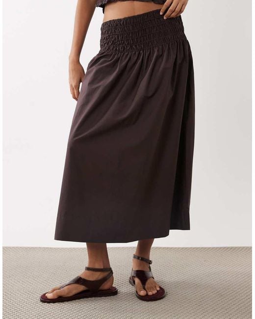 Mango White Siros Crinkle Waist Maxi Skirt Co-Ord