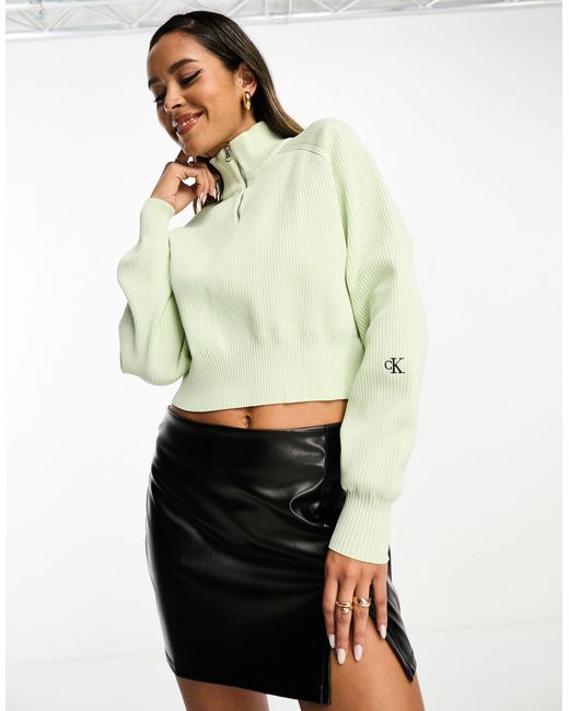 Calvin Klein Green Half Zip Sweater