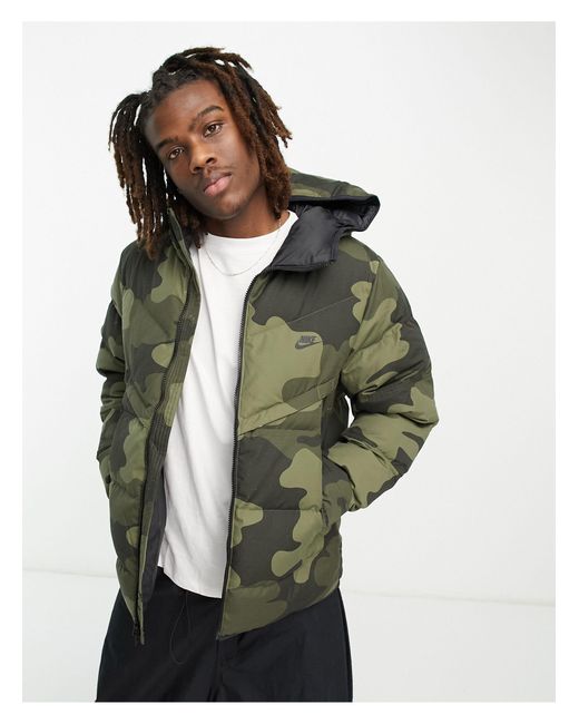 Nike Tech Fleece Puffer Jacket in Green for Men | Lyst