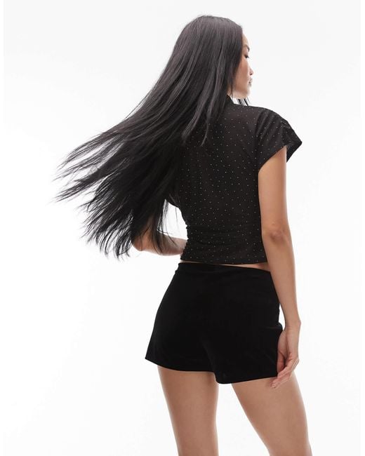 ASOS White Velvet Mini Short