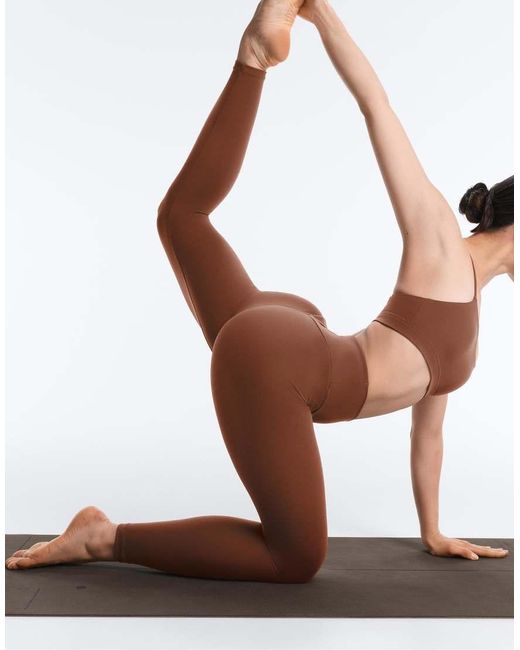 Oysho Brown Comfortlux High-Rise Ankle-Length Leggings