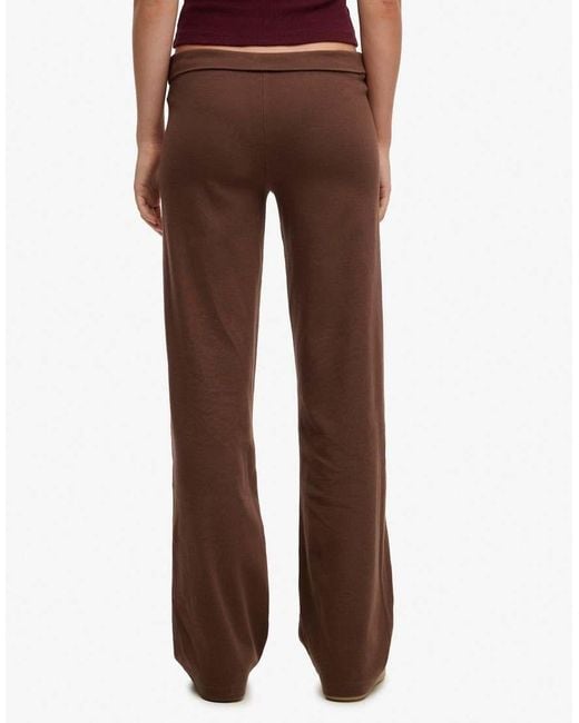 Superdry Brown Athletic Essentials Fold Over Joggers