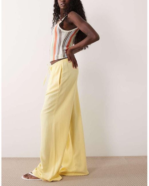 ASOS Natural Wide Leg Trouser