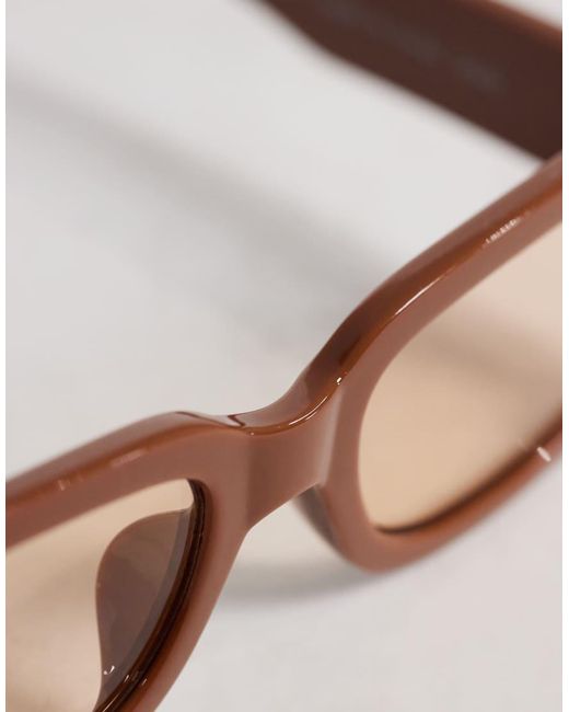 A.J. Morgan Brown Callie Rectangular Sunglasses