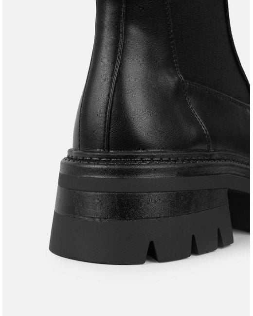 SIMMI Black Perez Sock Chunky Ankle Boots