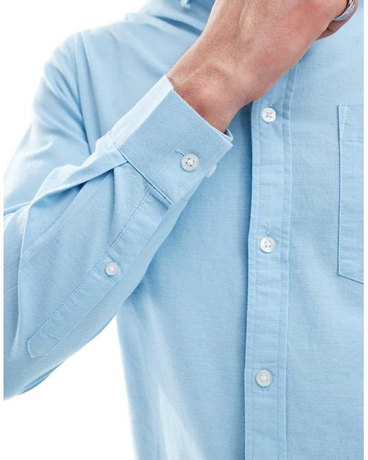 ASOS Oxford Overhemd Met Normale Pasvorm in het Blue voor heren