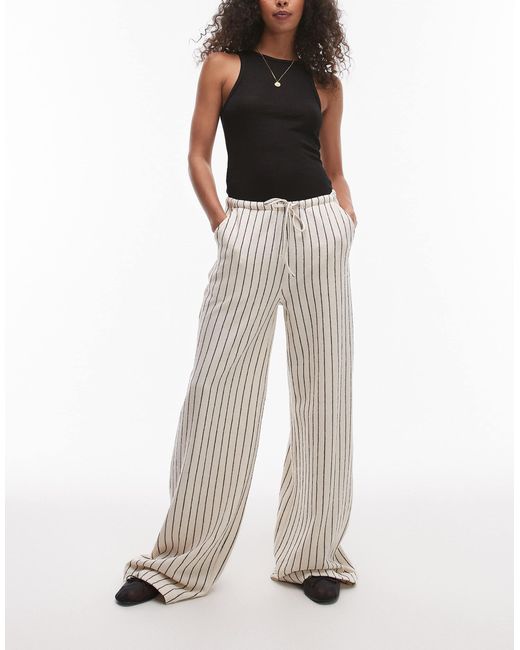 TOPSHOP White – hose aus jersey mit streifenmuster