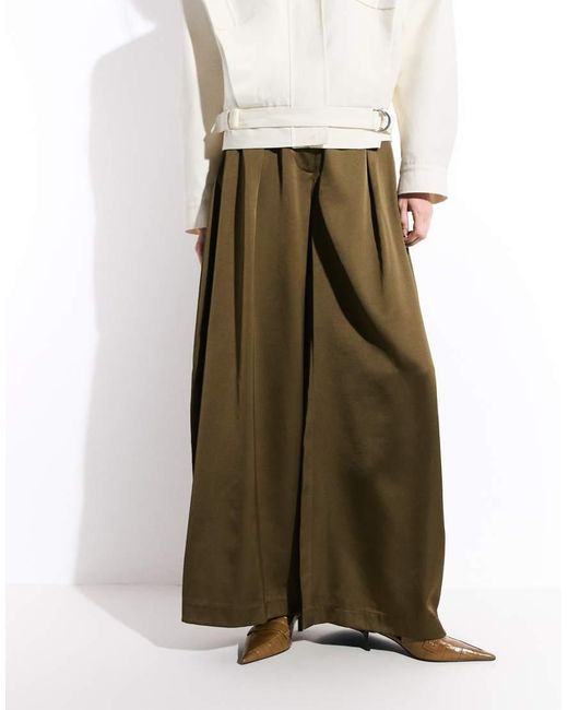 ASOS White Tailored Satin Wide Leg Trouser
