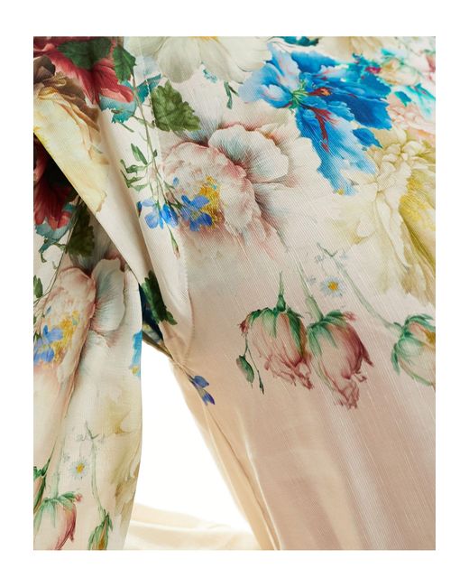 Blusa con estampado floral y mangas voluminosas & Other Stories de color White