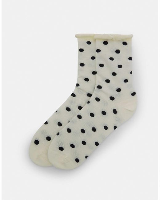 Chaussettes à pois Pull&Bear en coloris White