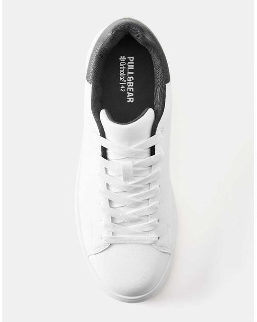 Pull&Bear White Casual Trainers With Detail for men