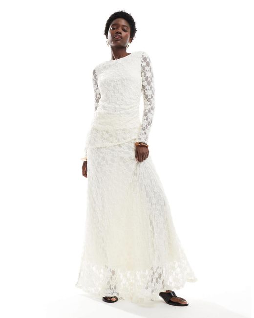 Threadbare White Lace Maxi Skirt