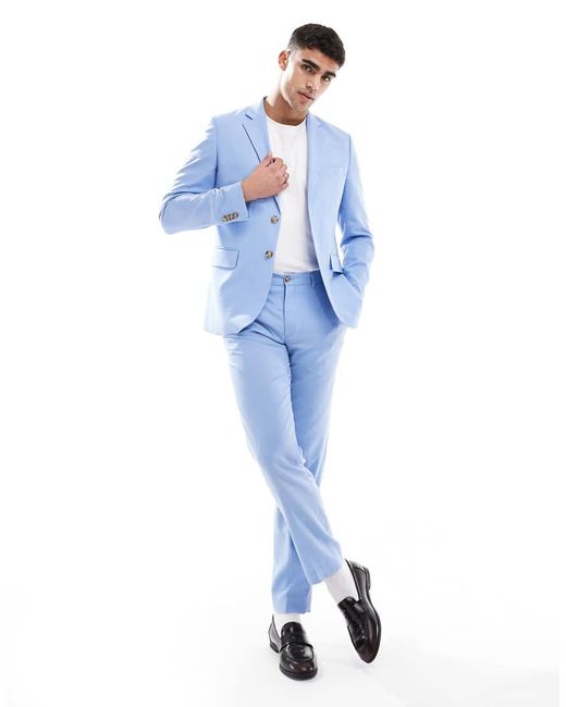 Chaqueta De Traje Azul Claro De Corte Superslim De Jack & Jones de hombre de color Blue