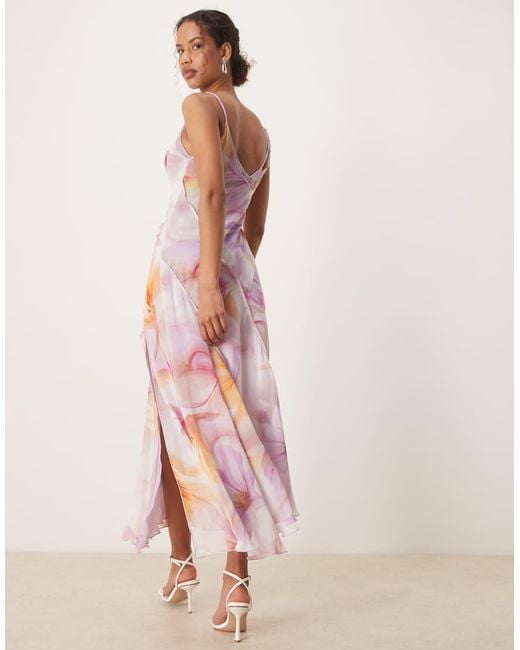 Mango Pink Scoop Neck Maxi Slip Dress