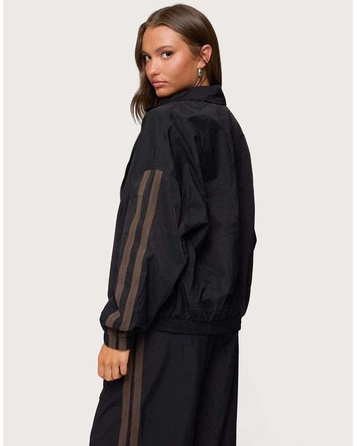 Edikted Blue Kieran Stripey Nylon Track Jacket