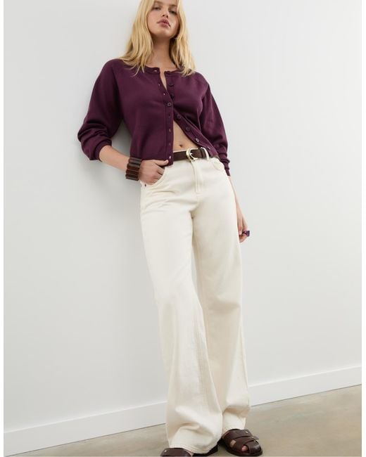 Stradivarius Purple – strickjacke